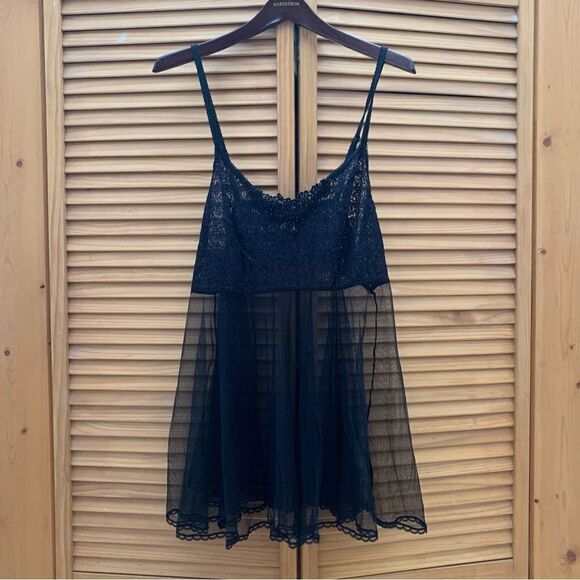 Vintage Lace Black Beaded Slip Size XL - Picture 1 of 6